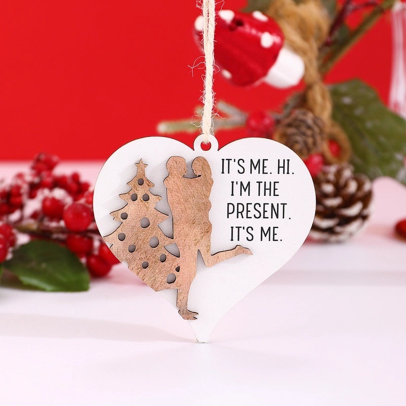 Romantic Heart-Shaped Wood Hanging Ornament for Christmas and Valentine’s Day Home Party Decor|Home Decor Ornaments