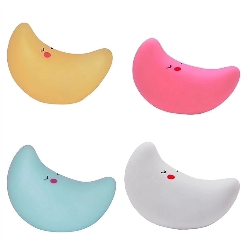 Adorable Moon Shaped Synthetic LED Night Light for Indoor Use|Home Decor Lighting