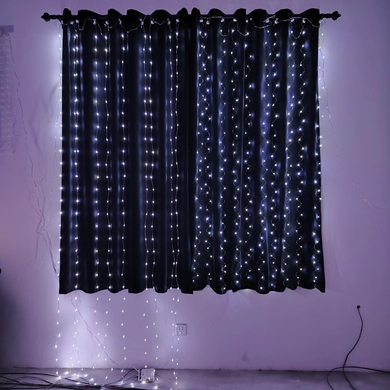 USB LED Copper Wire String Lights with Leather Cord 3x3 Curtain Lamp Remote Control Hook | Home & Garden Lighting