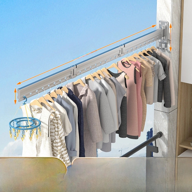 Invisible Telescopic Wall-Mounted Folding Drying Rack for Indoor Clothes and Quilts|Home & Living/Storage & Organization