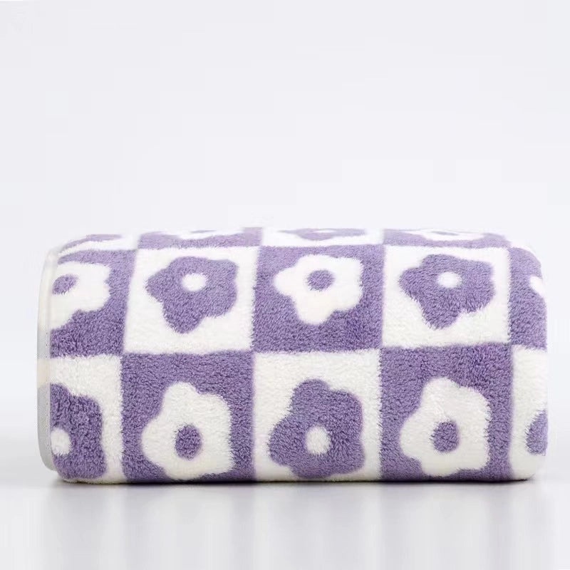 Soft Coral Fleece Pig Flower Towel Set for Couples | Home & Living Towel Gift Set