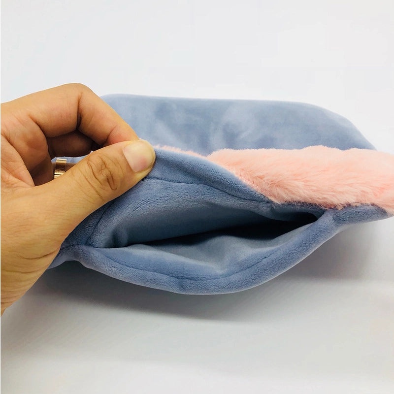 Cute Rabbit Tail Hot Water Bag Water Injection Plush PVC Hand Warmer Removable Cover|Home & Living - Heating & Cooling