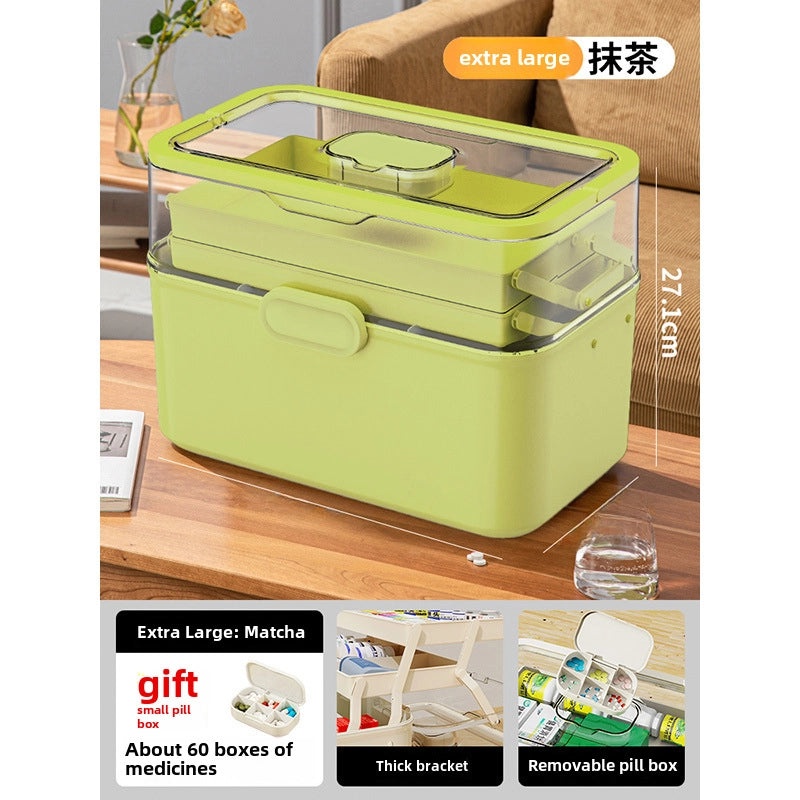 Multi-layer Portable Medicine Storage Box Foldable Grid Organizer for Household Use|Home Storage & Organization