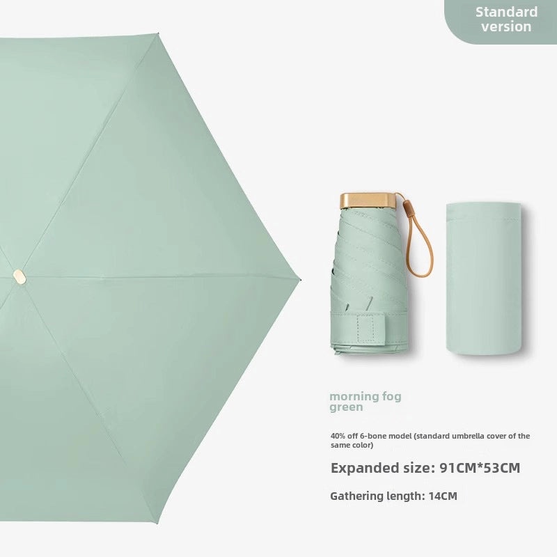 Vintage Cherry Print Folding Umbrella 60% UV Protection Dual-use Sun and Rain Shield|Sun Protection Umbrellas