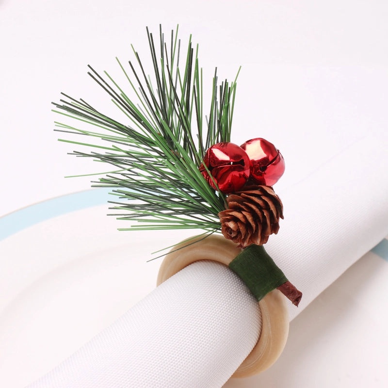 Festive Pine Cone Wooden Christmas Party Table Decor | Holiday Home Decorations