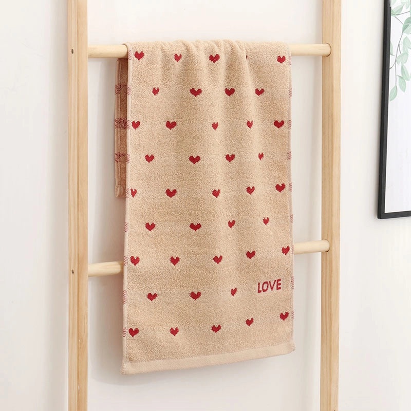 Soft Heart-Shaped Cotton Towels for Kids | Home & Living Bath Towels