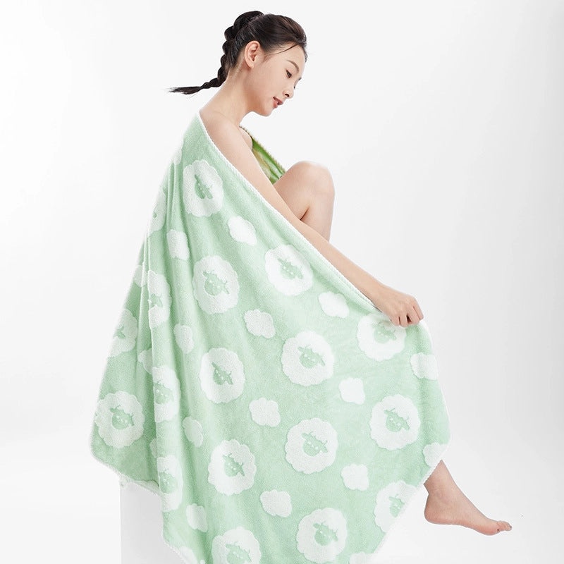 Coral Fleece Large Bath Towel Antibacterial Soft Breathable Highly Absorbent Less Lint Than Cotton Gift Included|Home & Bath Textiles