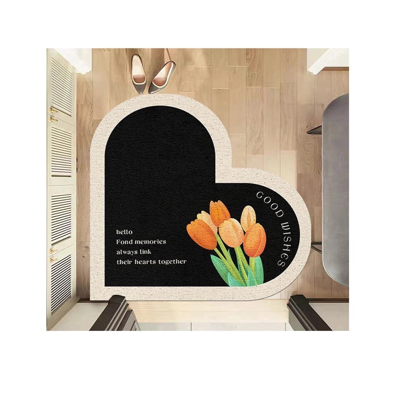 Elegant Heart-Shaped PVC Bath Mat for Casual Bathroom Decor|Home & Bath Accessories