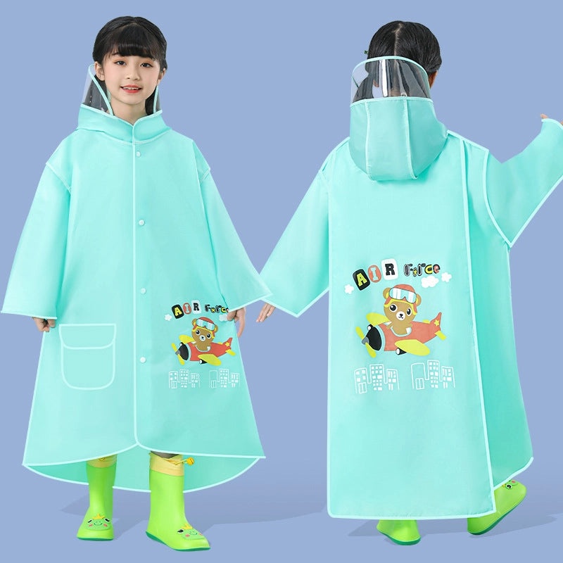 Kids EVA Raincoat with Backpack Slot Cartoon School Poncho for Boys and Girls Full Body Waterproof Outerwear|Children's Raincoats