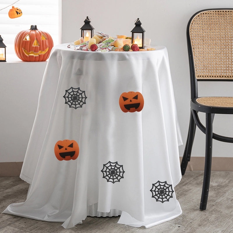 Halloween Pumpkin Spider Web Tablecloth for Party Dining and Coffee Tables|Home & Kitchen Decorations