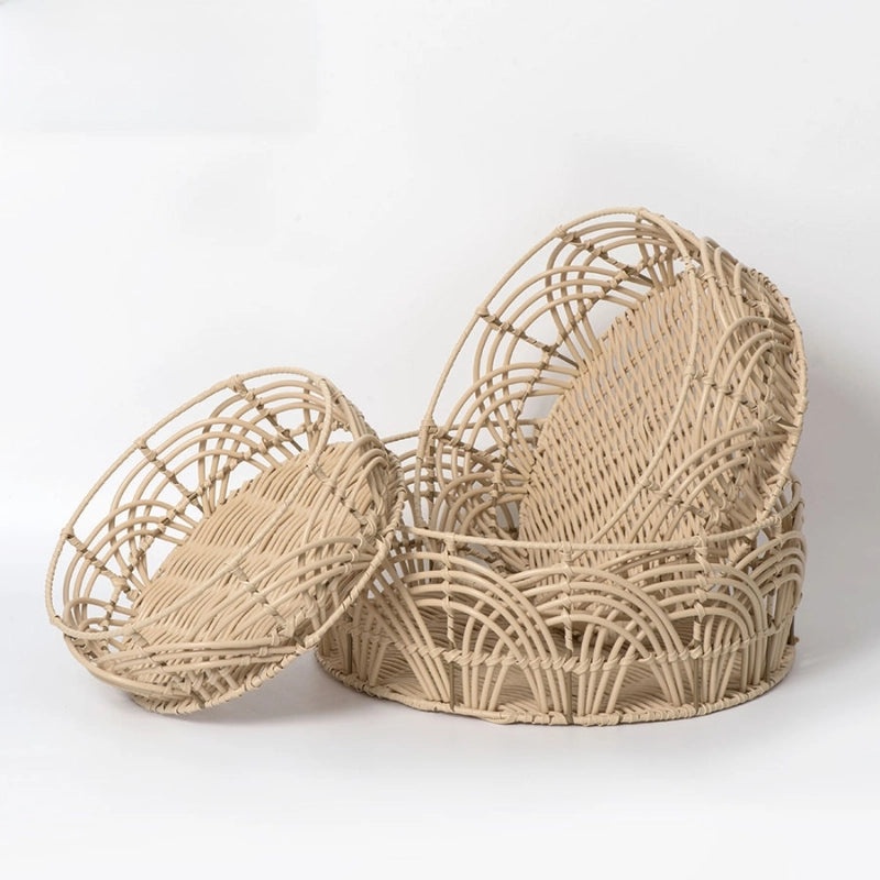 Handmade Rattan Desktop Storage Basket for Home Living Room Creative Sundries Organizer|Home Storage & Organization