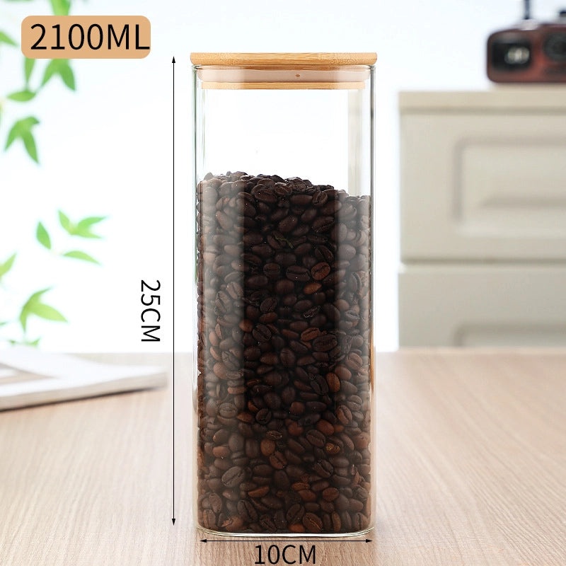 Minimalist Solid Color Wooden Glass Storage Box for Home Organization|Home Storage Containers