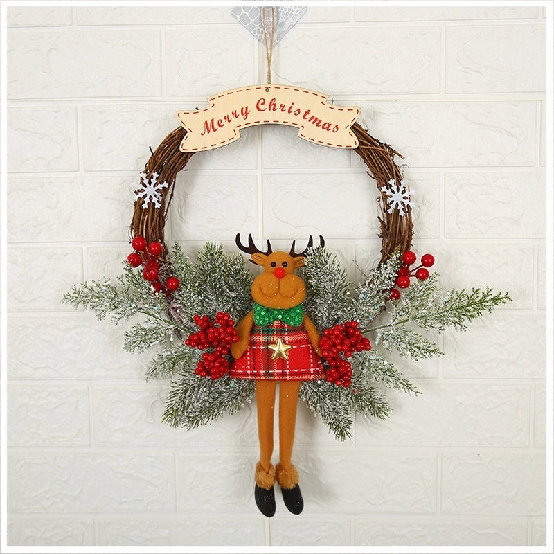 Christmas Hanging Ornaments Santa Snowman Elk Wood Cloth Decorations for Party|Christmas Decorations
