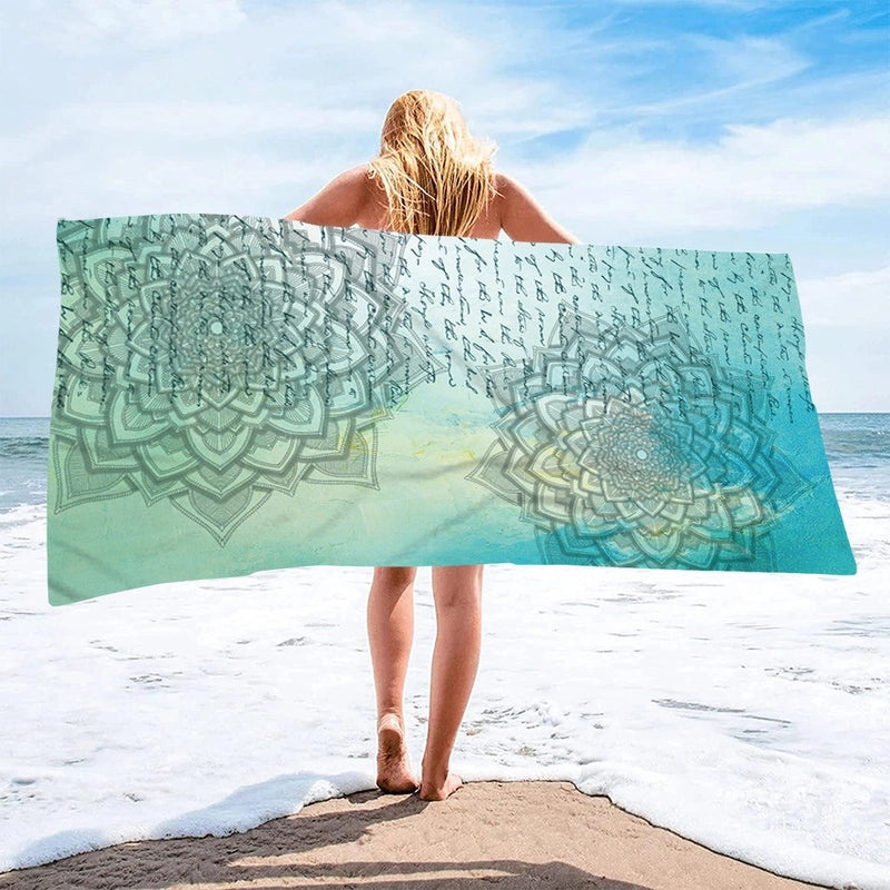 Geometric Patterned Superfine Fiber Beach Towel for Casual Outdoor Use|Beach Towels & Accessories