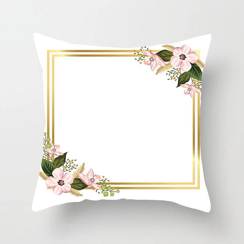 Modern Pastoral Letter and Plant Linen Pillow Covers for Couch and Sofa Decor | Home Decor & Pillows