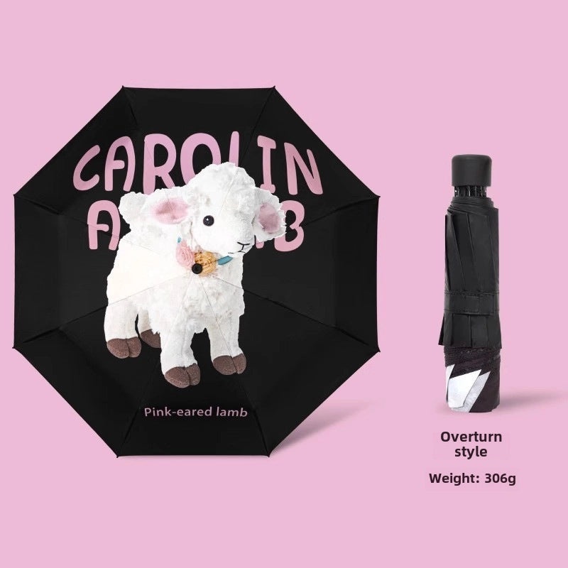 Dual-use Automatic Folding Umbrella for Women | Sun & Rain Protection UV Shield | Portable High-Grade Black Coating | Umbrellas