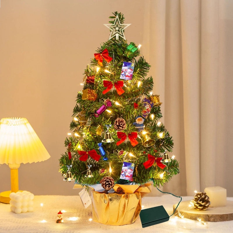 Mini Christmas Tree Set 50cm 60cm Small Desktop Holiday Decor|Home & Garden Decorations