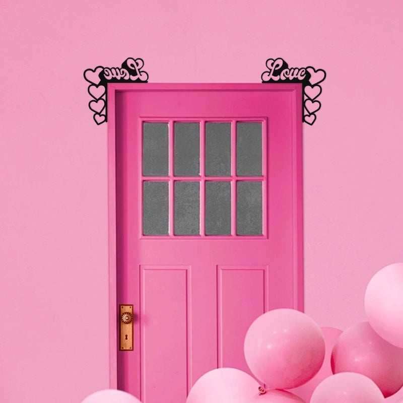 Minimalist Heart Letter Wood Door Frame Wall Art for Valentine's Day | Home Decor