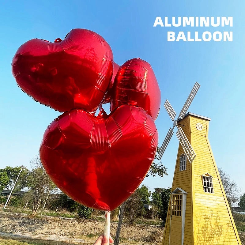 18 Inch Heart-Shaped Aluminum Foil Balloon for Wedding Valentine’s Day New Year Decoration | Party Supplies & Balloons