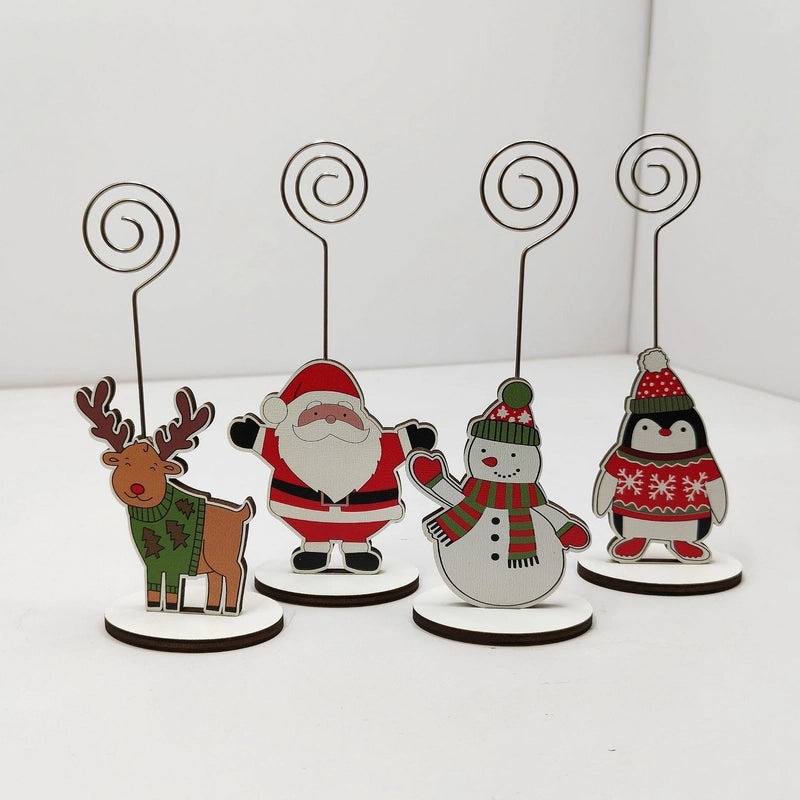 Christmas Penguin Santa Snowman Wooden Ornaments for Holiday Office and Home Table Decorations|Holiday Decorations