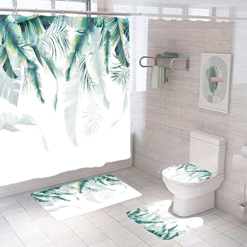 Minimalist Botanical Mushroom Polyester Shower Curtain for Bathroom Decor|Home & Living Shower Curtains