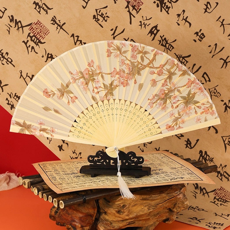 Chinoiserie Raw Silk Solid Color Fans for Heating & Decoration|Home & Living Fans & Cooling Accessories