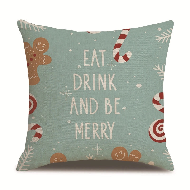 Minimalist Christmas Tree and Snowman Linen Pillow Covers | Home Decor & Sofa Accessories