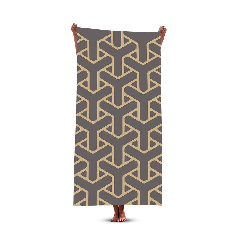 Geometric Pattern Polyester Beach Towel for Casual Vacation Use|Beach Accessories
