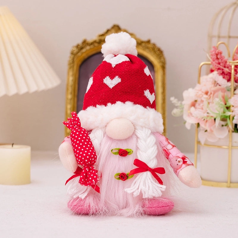 Valentine's Day Heart Bow Knot PVC Doll Cute Rudolph Holiday Date Accessory|Valentine's Day Gifts