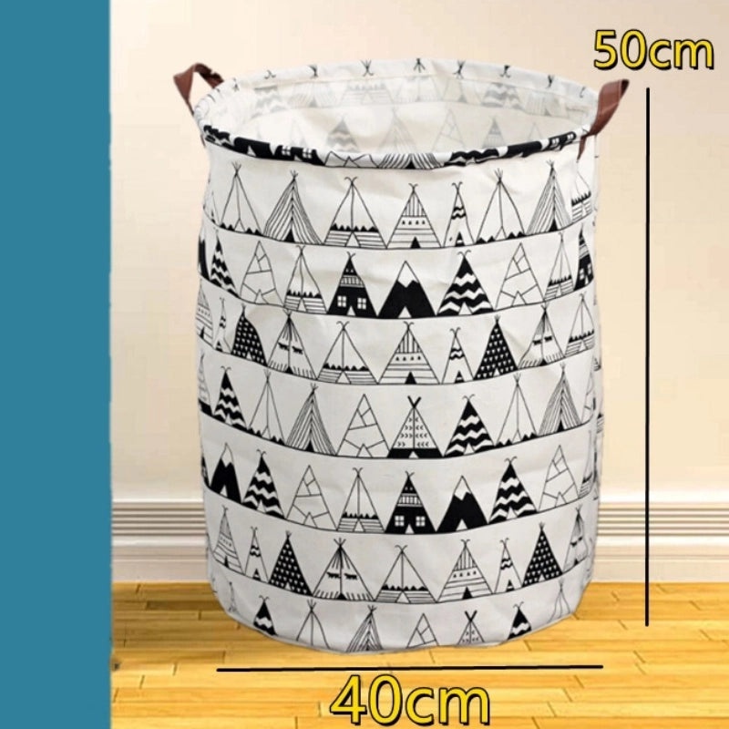 Geometric Animal Print Cotton Linen Storage Basket Minimalist Style|Home Storage & Organization