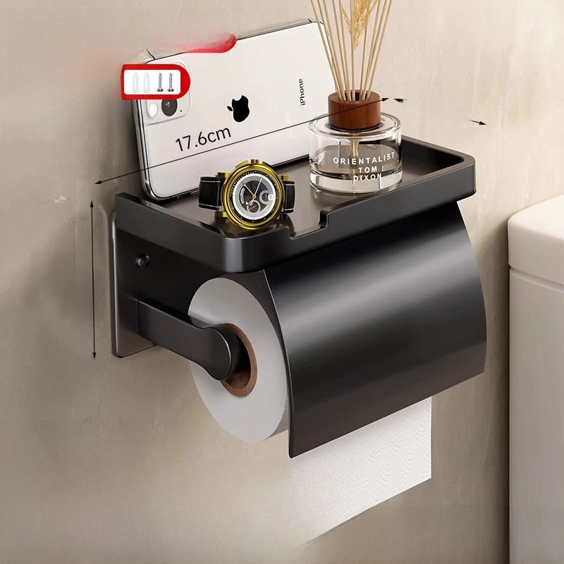 Wall-mounted Waterproof Toilet Paper Holder Punch-free Bathroom Tissue Box Organizer|Bathroom Accessories