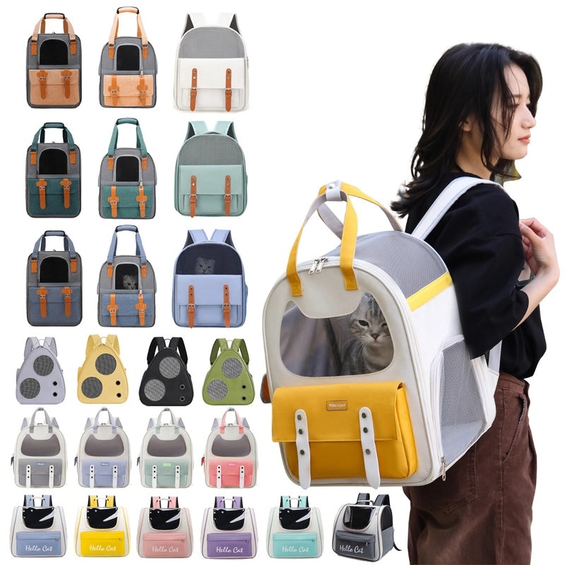 Portable Breathable Cat Carrier Bag Oxford Cloth Scratch Resistant Foldable Pet Backpack for Travel|Pet Carriers & Backpacks