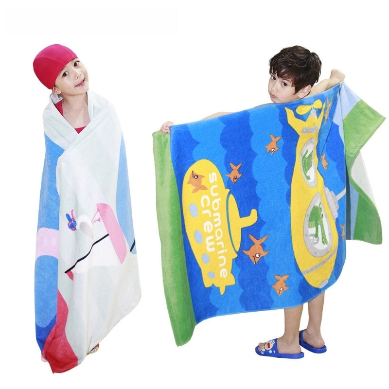 Cartoon Printed Thickened Pure Cotton Large Bath Towel for Adults and Kids | Bath Towels & Beach Towels