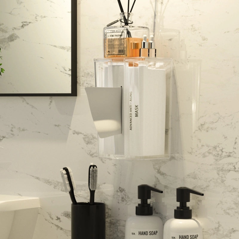 Wall-mounted Transparent Tissue Box for Bathroom Kitchen Toilet Storage | Home & Living Accessories