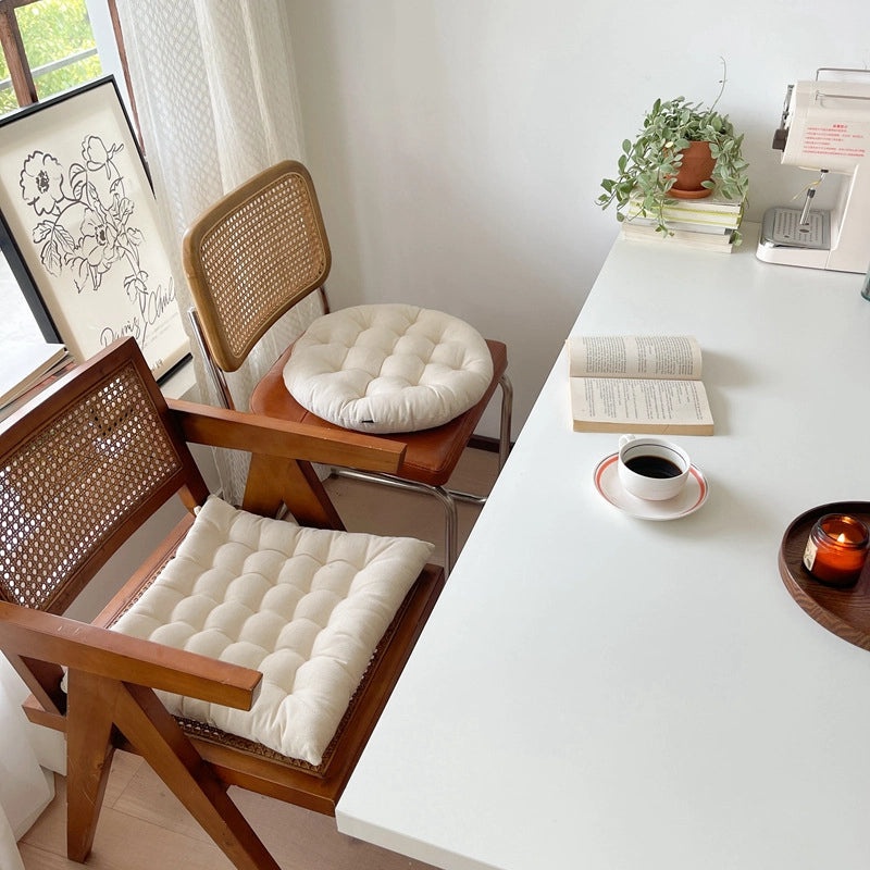 Stylish Simple Solid Color Cotton Blend Seat Cushion for Home and Office|Home Decor & Seating Accessories