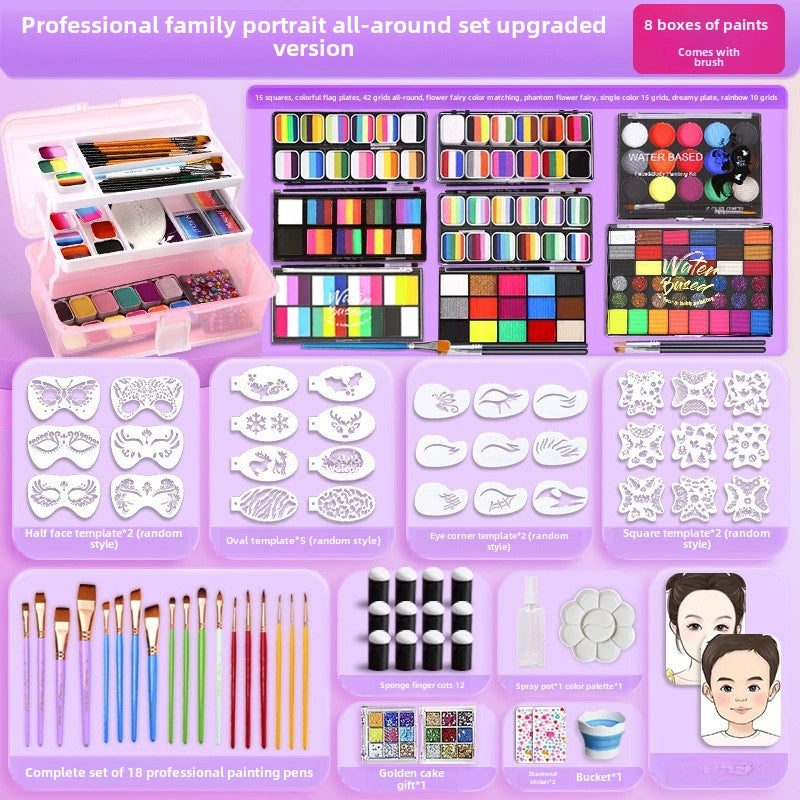 12-Color Face Paint Set for Kids Water-Soluble Safe Halloween Body Makeup|Children's Face Paint & Body Art