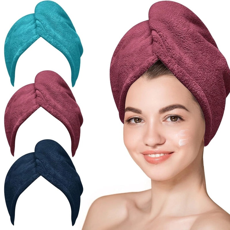 Classic Solid Color Coral Fleece Hair Towel Cap for Women | Hair Accessories