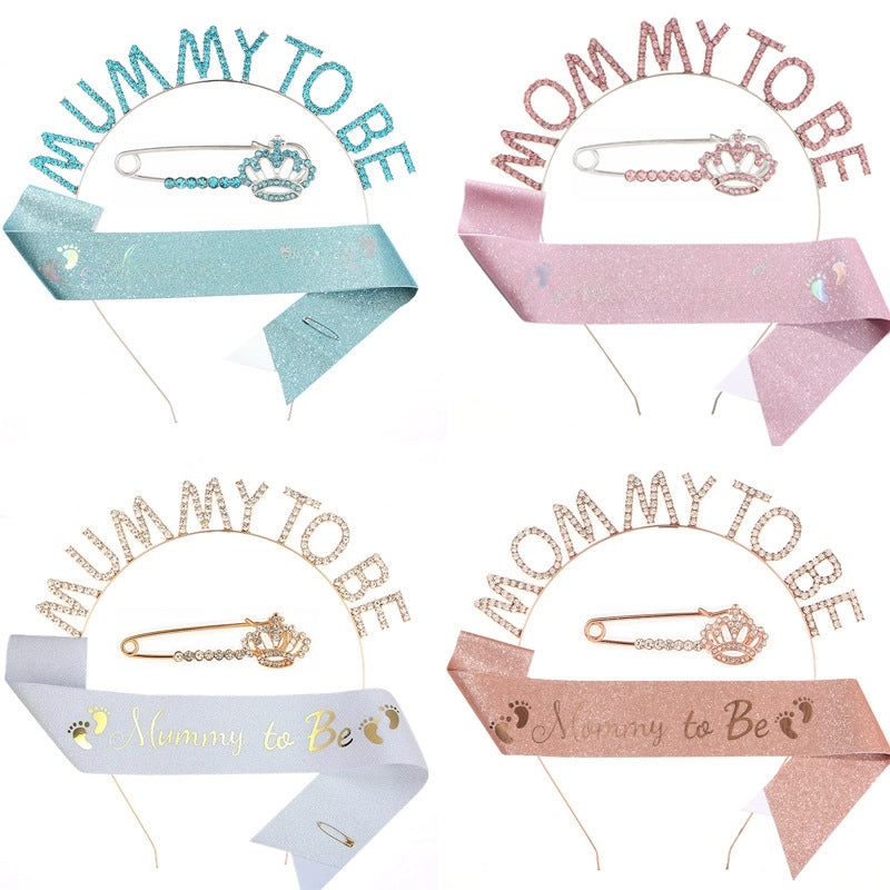 Mommy To Be Party Hair Band Ribbon Shoulder Strap Daddy To Be Etiquette Belt|Baby Shower Accessories