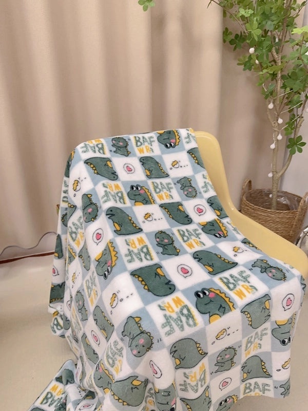 Cozy Cartoon Crayon Plush Flannel Blanket for Autumn Winter | Home & Living Bedding