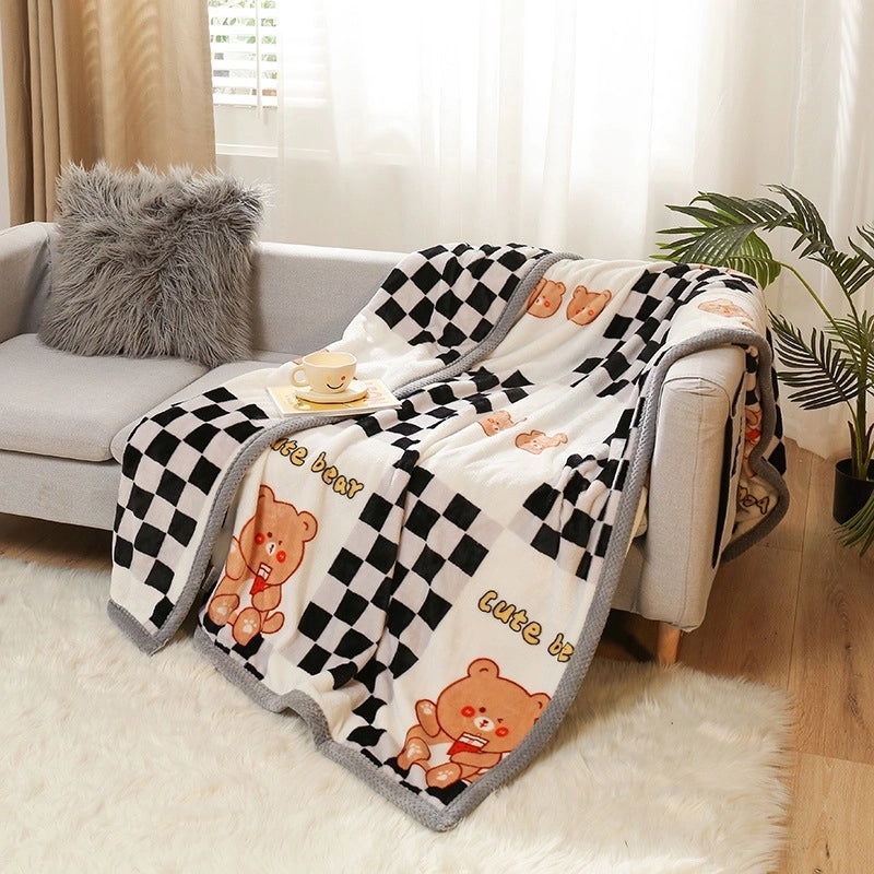 Thickened Autumn Winter Fleece Blanket Soft Coral Flannel Throw Air-conditioning Quilt Gift|Home & Living Bedding Blankets