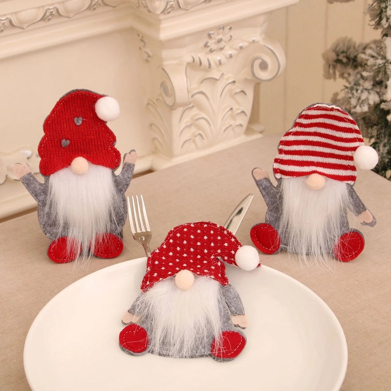 Christmas Doll Party Cutlery Bags Festive Table Decor | Holiday Party Supplies