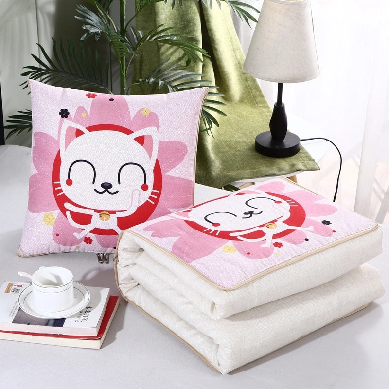 Custom Logo Pillow Quilt Dual-use Car Cushion & Sleeping Blanket Four-season Thin Blanket Gift Printing|汽车配件