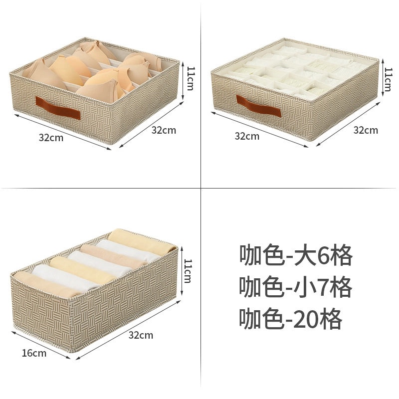 Tianshan Hemp Underwear Storage Box Multi-Function Drawer for Bedroom Dormitory Wardrobe|Home Storage Organizers
