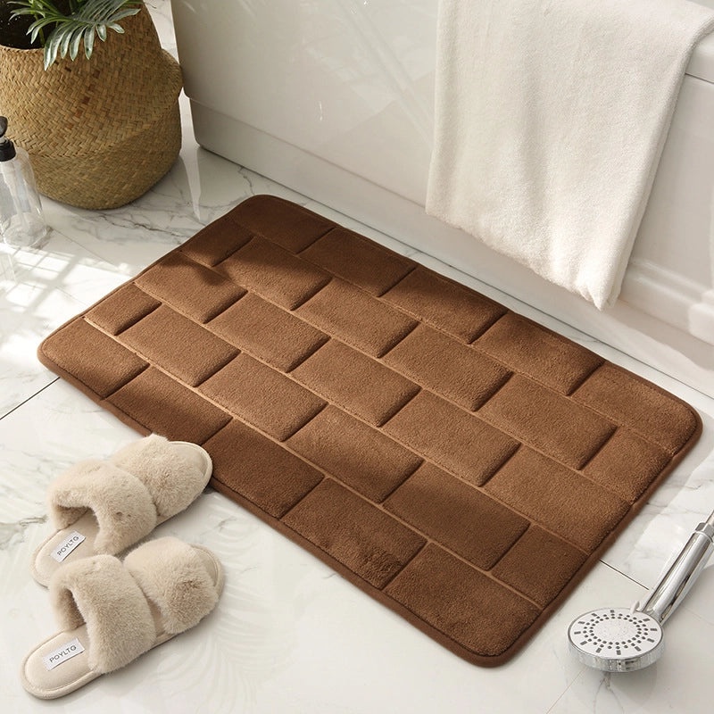 Quick-Dry Memory Sponge Bath Mat Non-Slip Water Absorbent Floor Rug for Bedroom Kitchen Bathroom|Home Decor & Flooring