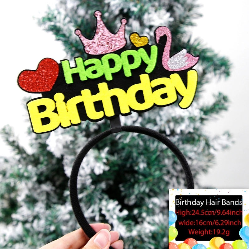 Birthday Party Hairband with Cute Classic Letter Design | Party Accessories