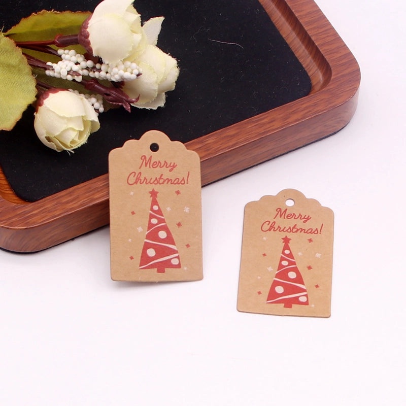 100 PCS Christmas Jewelry Packaging Cards Minimalist Letter Design|Jewelry Packaging Supplies