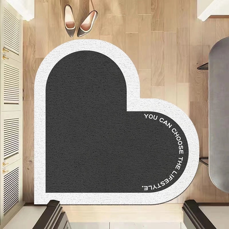Elegant Heart-Shaped PVC Bath Mat for Casual Bathroom Decor|Home & Bath Accessories