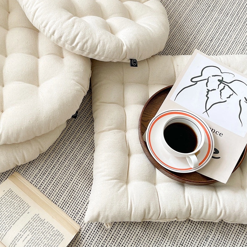 Stylish Simple Solid Color Cotton Blend Seat Cushion for Home and Office|Home Decor & Seating Accessories