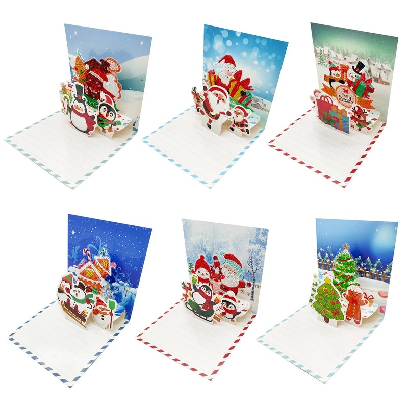 Christmas Diamond Painting DIY Greeting Card with Stickers and Hand Drill | Craft Supplies