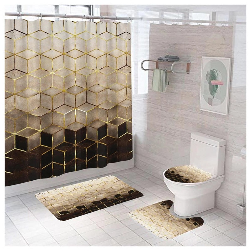 Modern Marble Pattern Polyester Shower Curtain for Bathroom|Bath & Shower Curtains